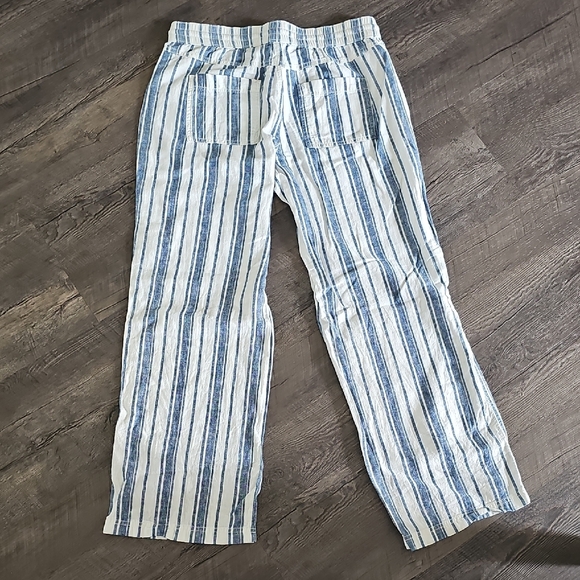 Sonoma Striped Linen Wide Leg Cotton Trousers Beachy Pants - Picture 6 of 9